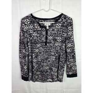 Denim & Company Women's‎ Small Black/White/Grey Top